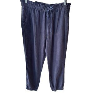 Social Standard Sanctuary Linen Jogger Pants Womens Size Large Blue Pull On New